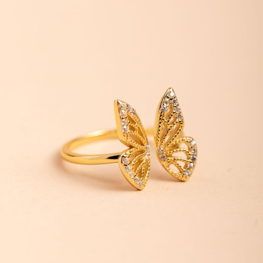 Shiny Butterfly Ring - saltycandy