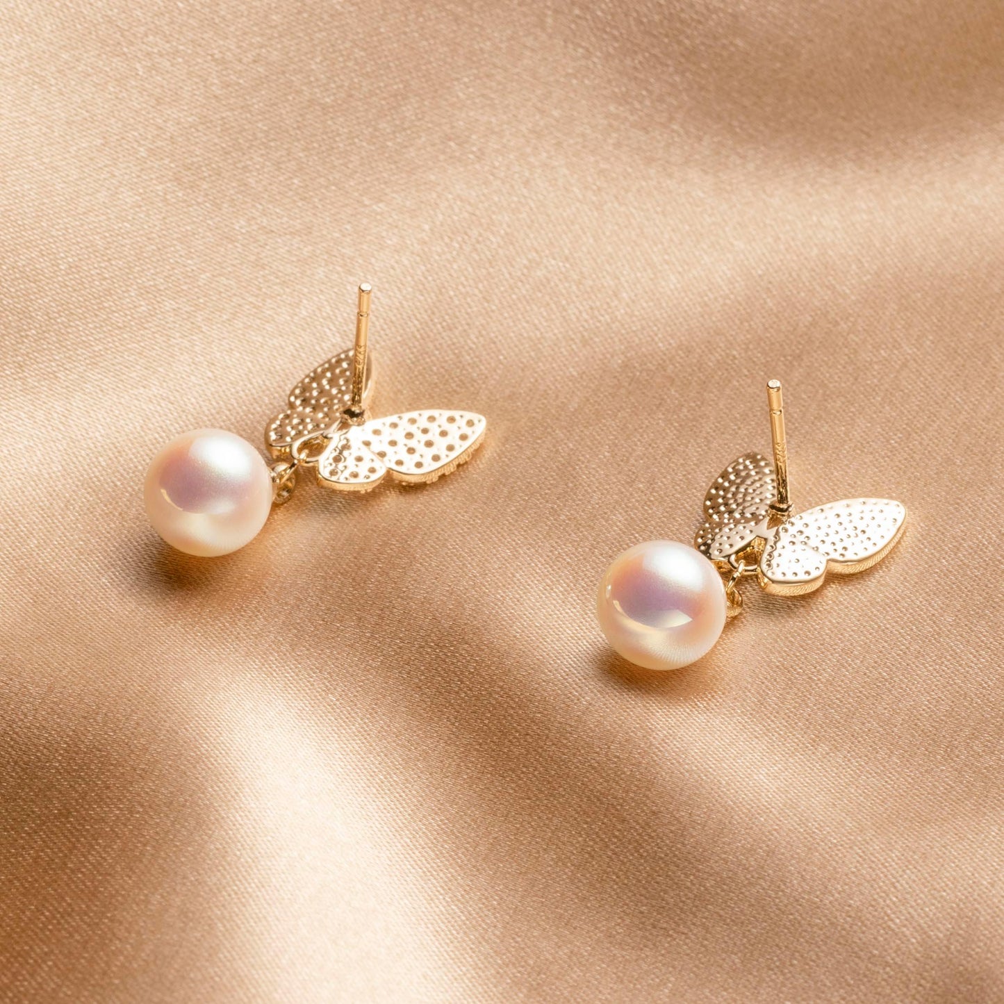 Butterfly Pearl Drop Earrings - saltycandy