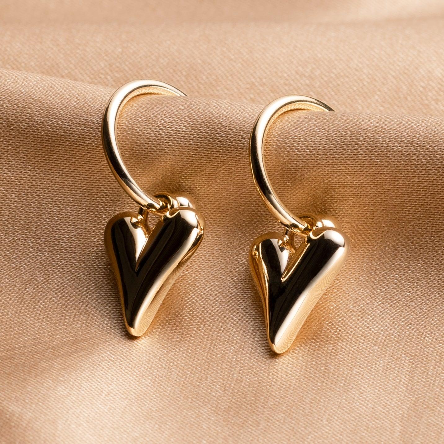 Heart Charmed Hoops - saltycandy