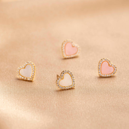 Cute Heart Stud Earrings - saltycandy