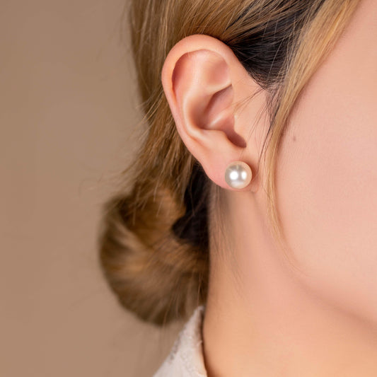 Classic Pearl Studs 12mm - saltycandy