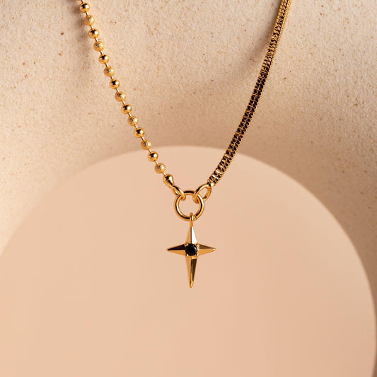 Asymmetrical Star Necklace Gold - saltycandy