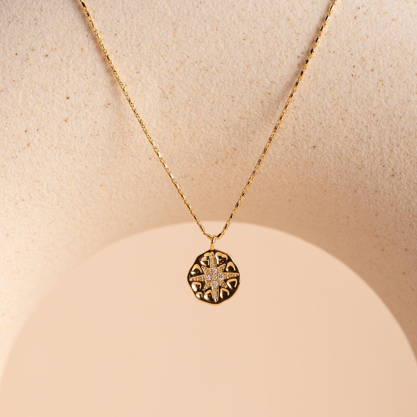 Octagram Pendant Necklace Gold - saltycandy