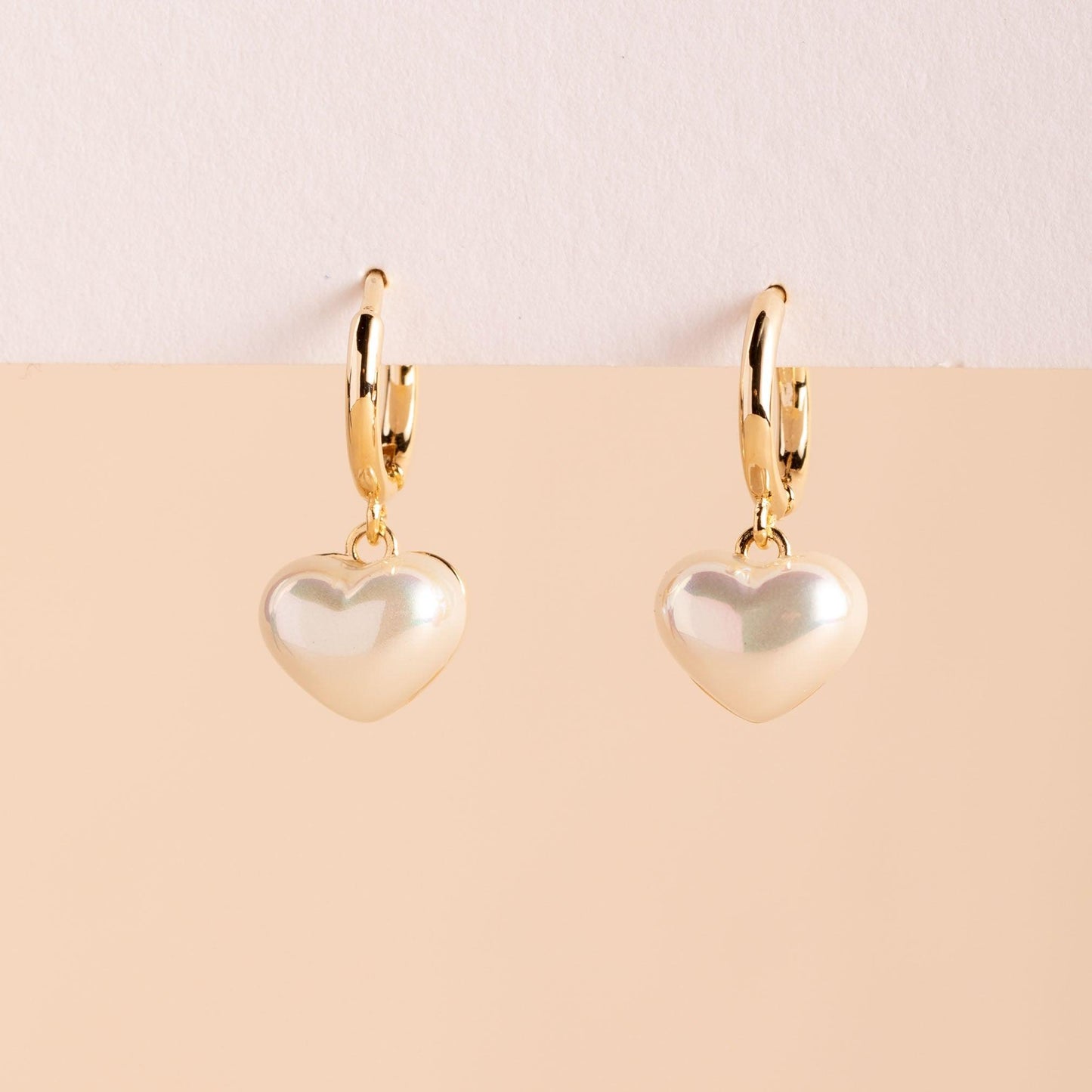 Pearl Heart Hoop Earring - saltycandy