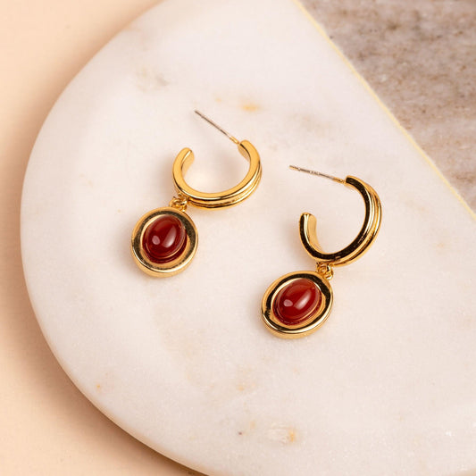 Red Agate Earring - saltycandy