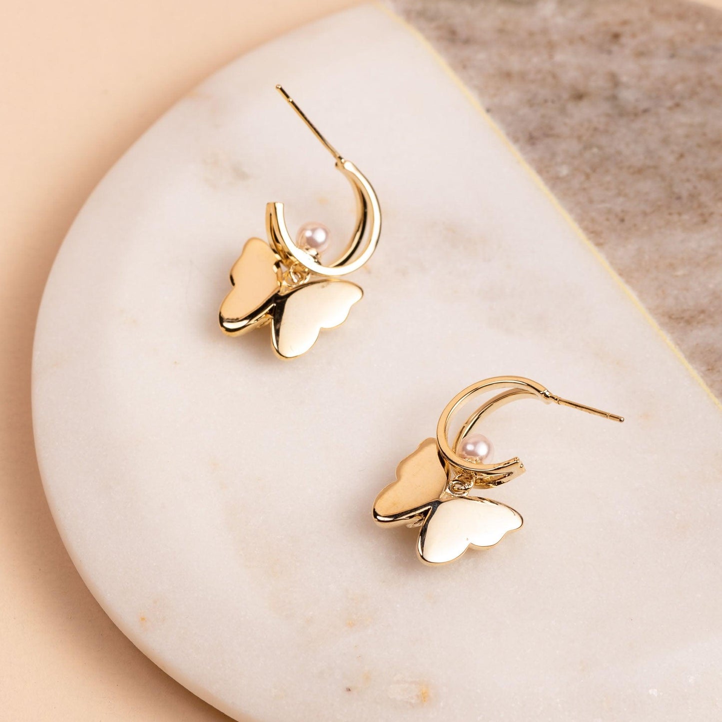 Shell Butterfly Drop Earring - saltycandy