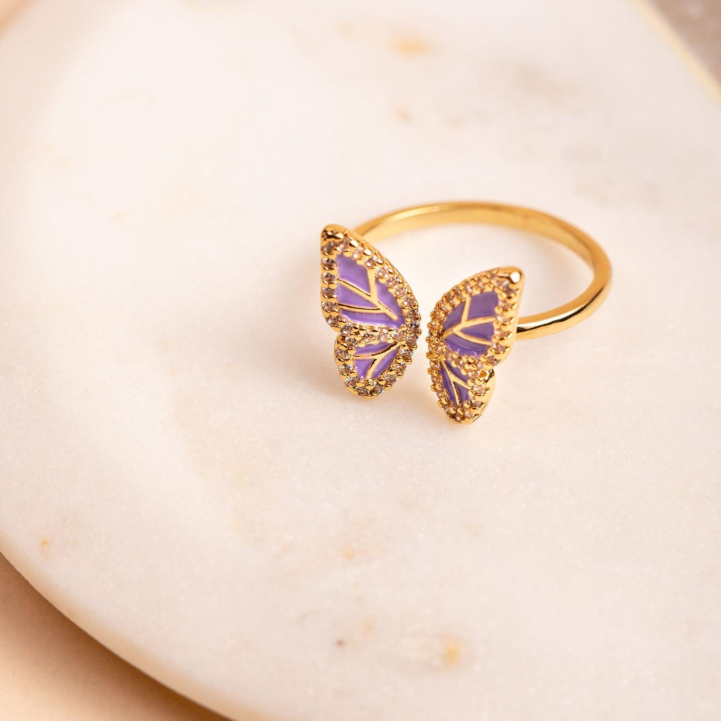 Purple Butterfly Ring - saltycandy