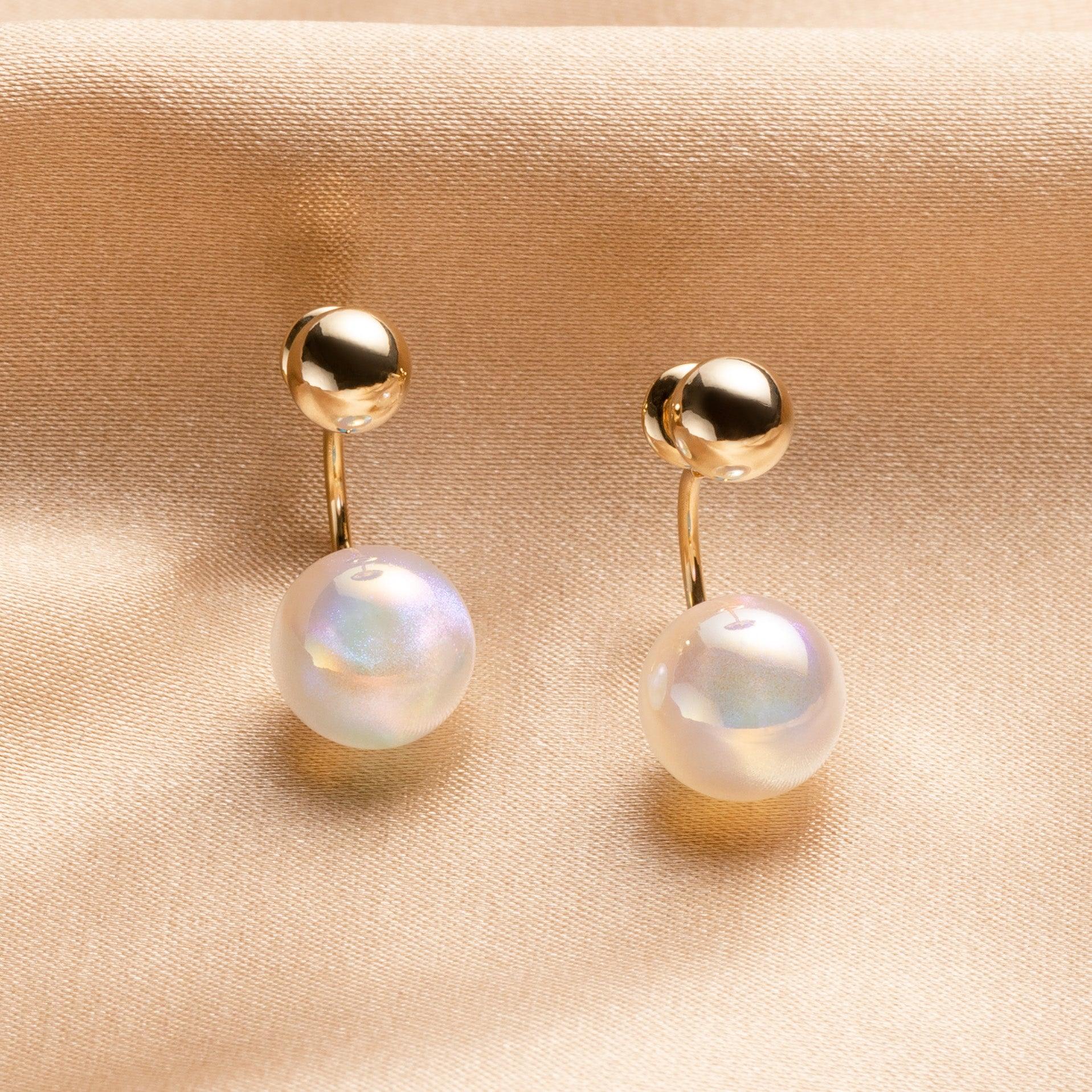 Curved Pearl Hoops - saltycandy