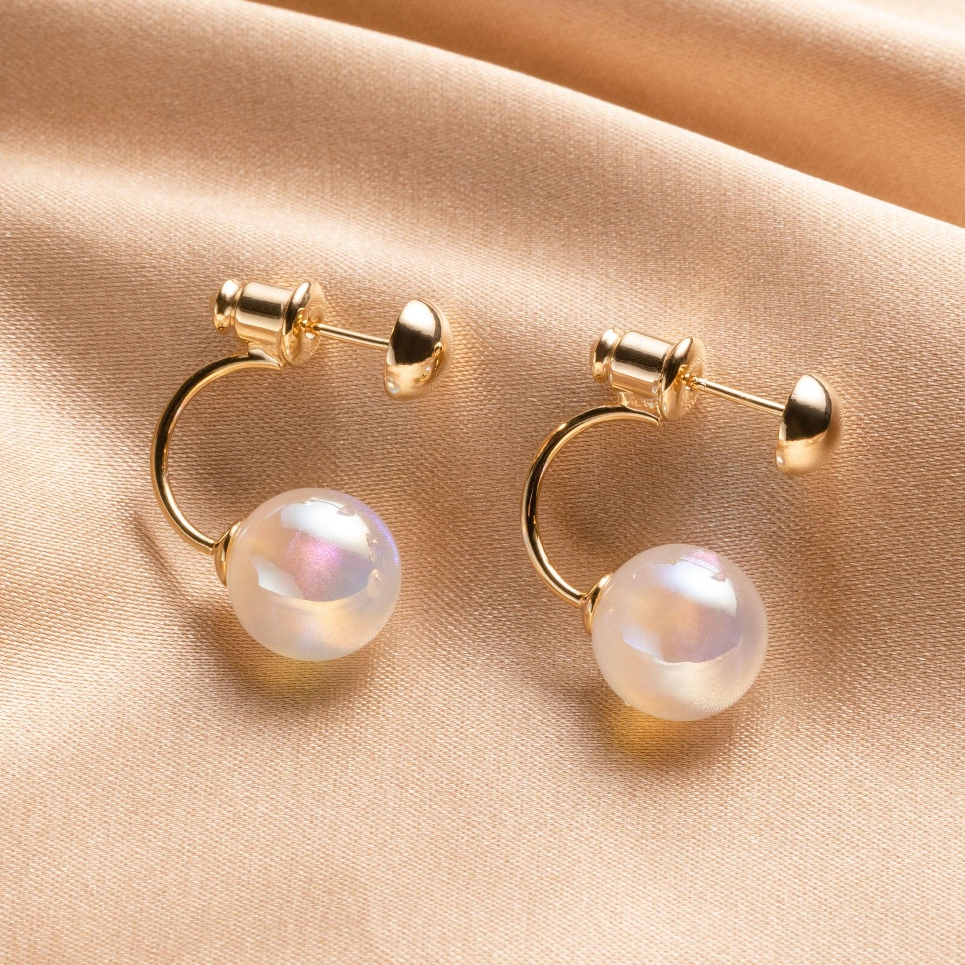 Curved Pearl Hoops - saltycandy