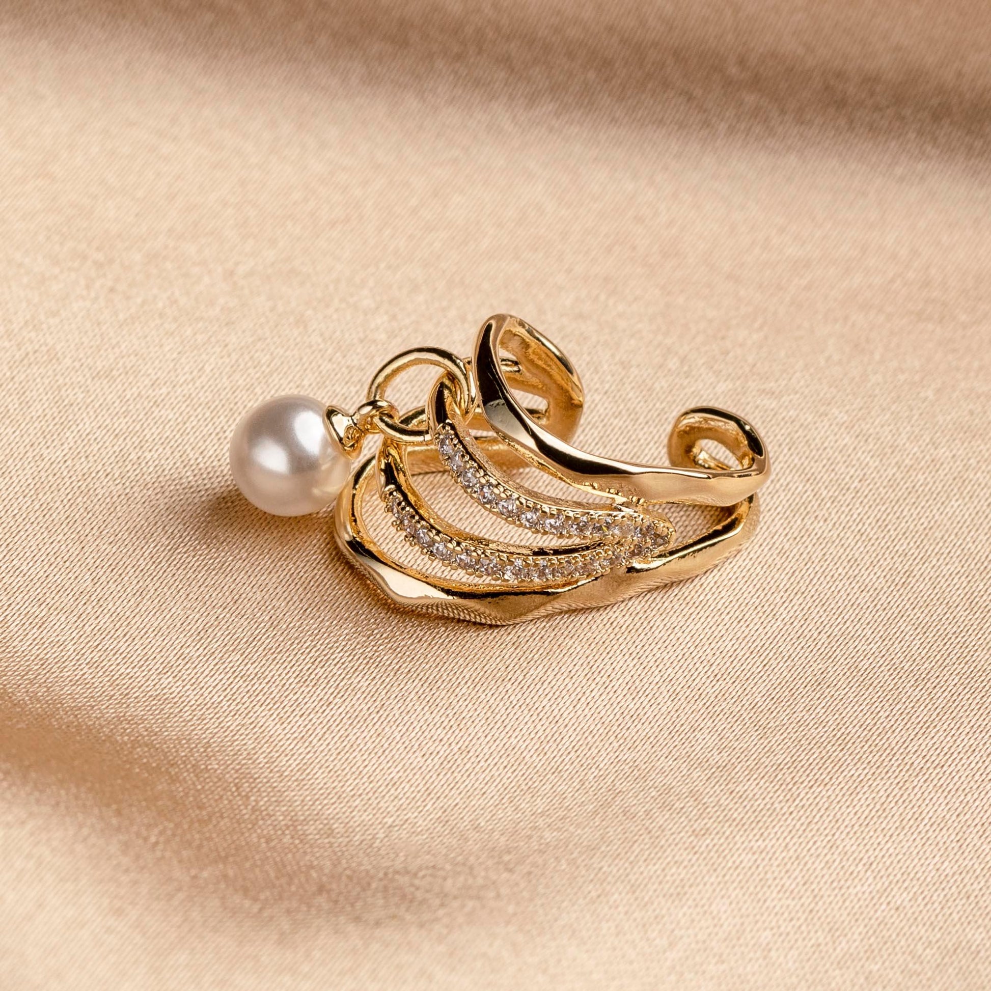 Layered Pearl Ear Cuff - saltycandy