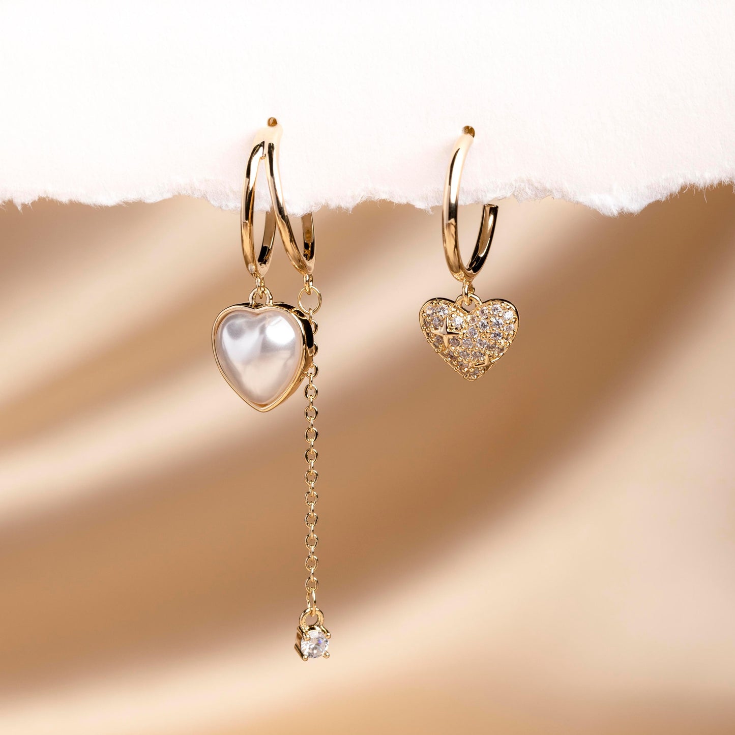 Asymmetrical Heart Drop Earrings - saltycandy