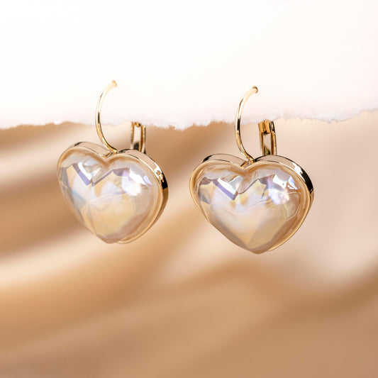 Mermaid Pearl Heart Drop Hoops - saltycandy