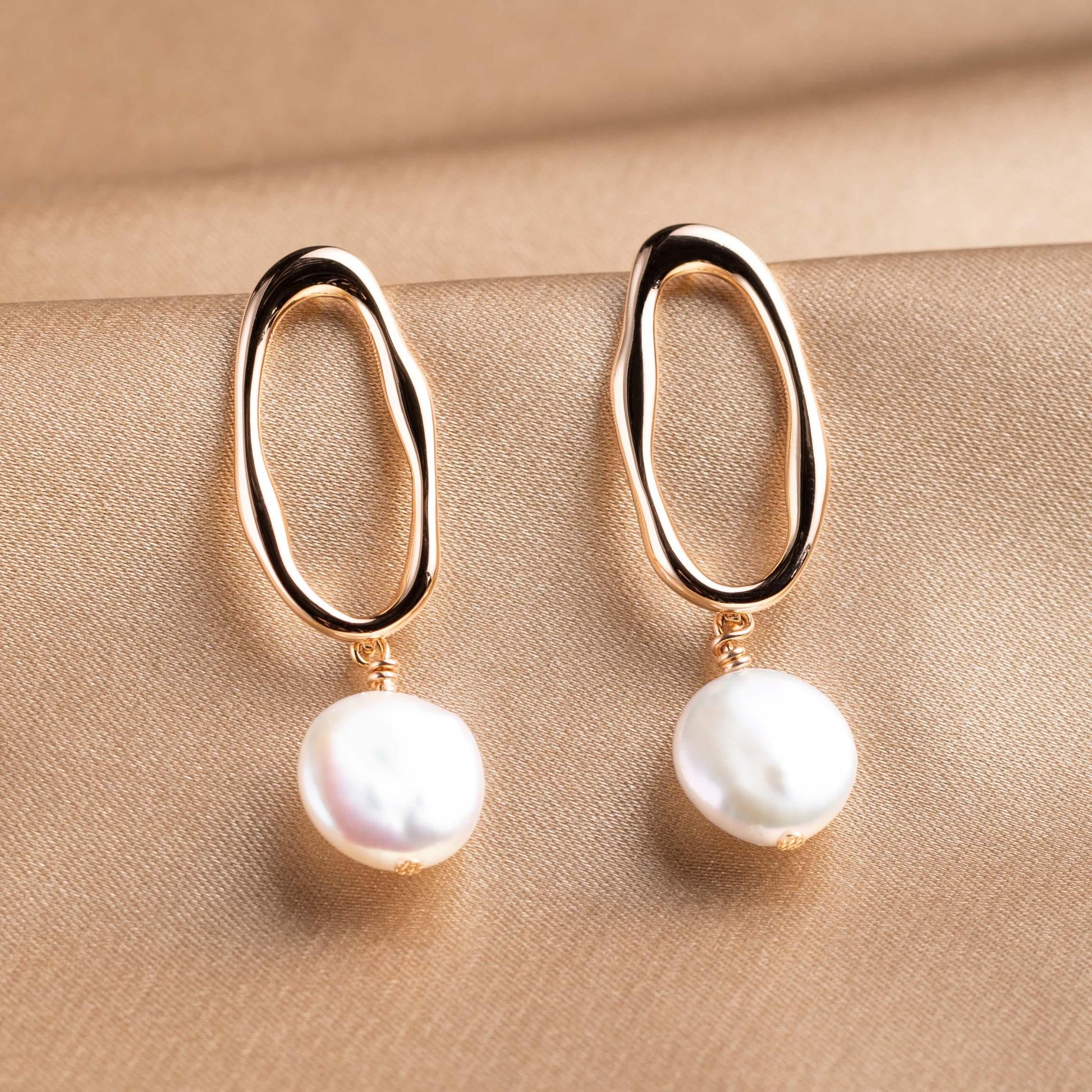 Baroque Pearl Rose Gold Drop/ Clip Earings - saltycandy