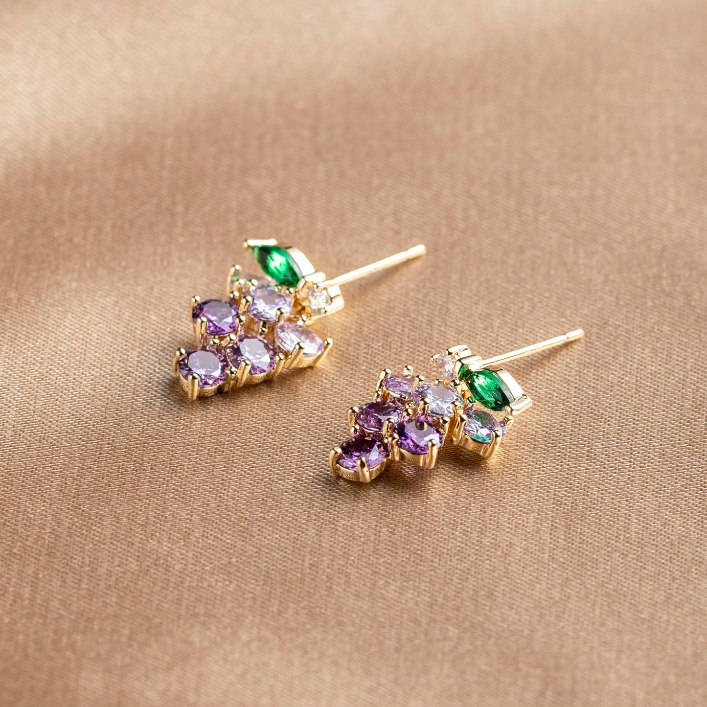 Crystal Grape Drop Earrings - saltycandy