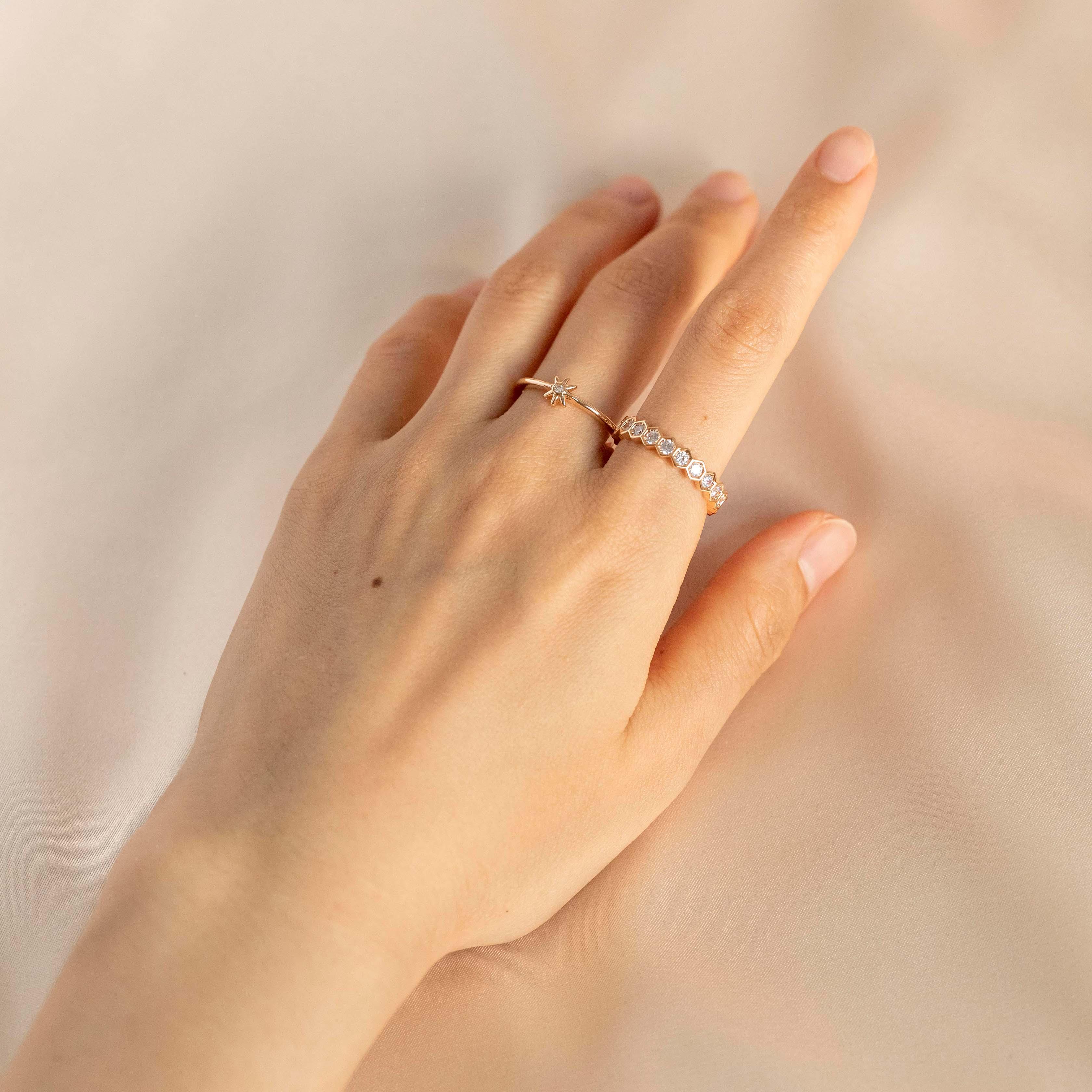 Stackable Octagram Star Open Ring