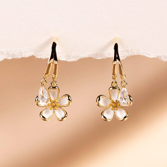 Daisy Flower Drop Earrings - saltycandy