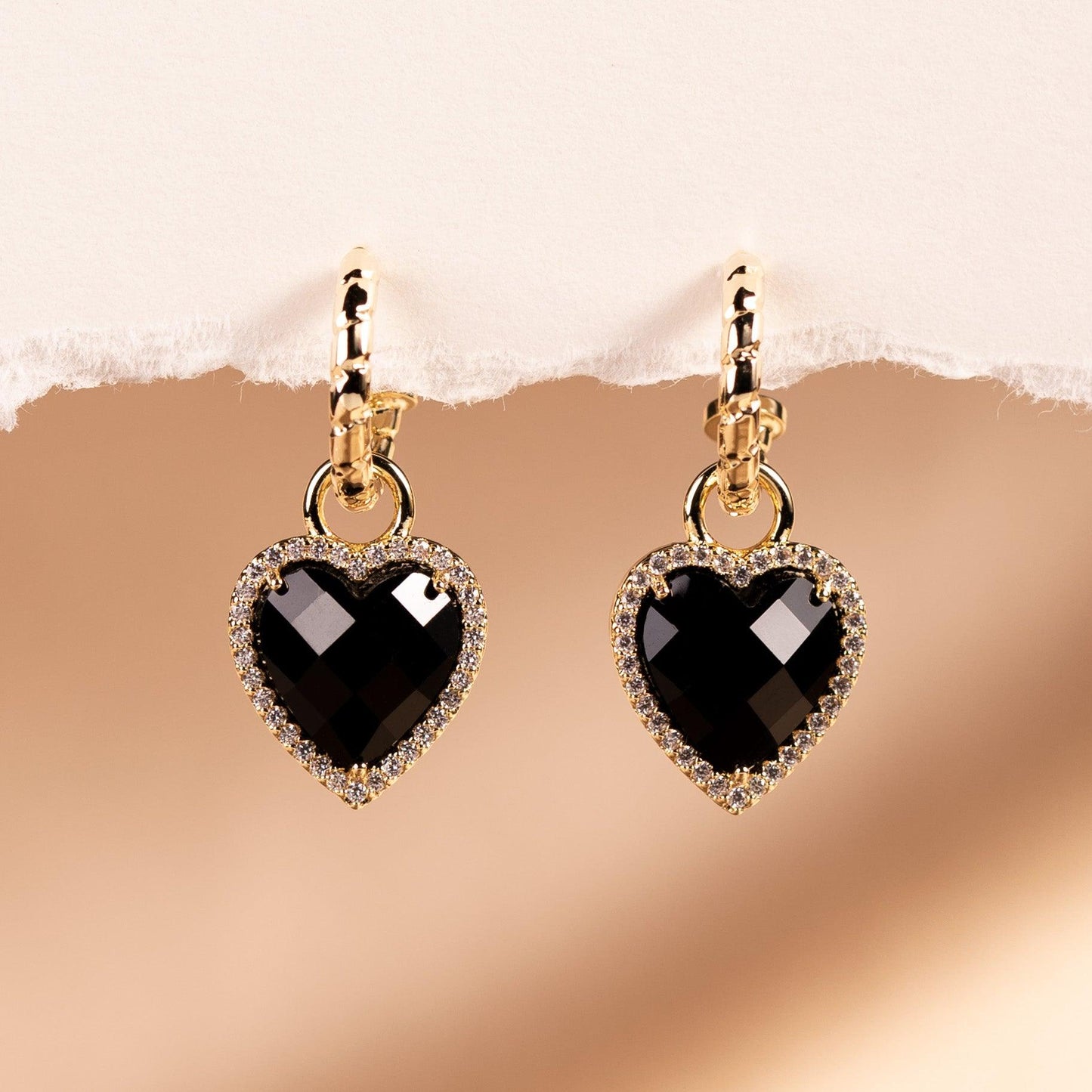 Black Heart Hoop Earrings - saltycandy