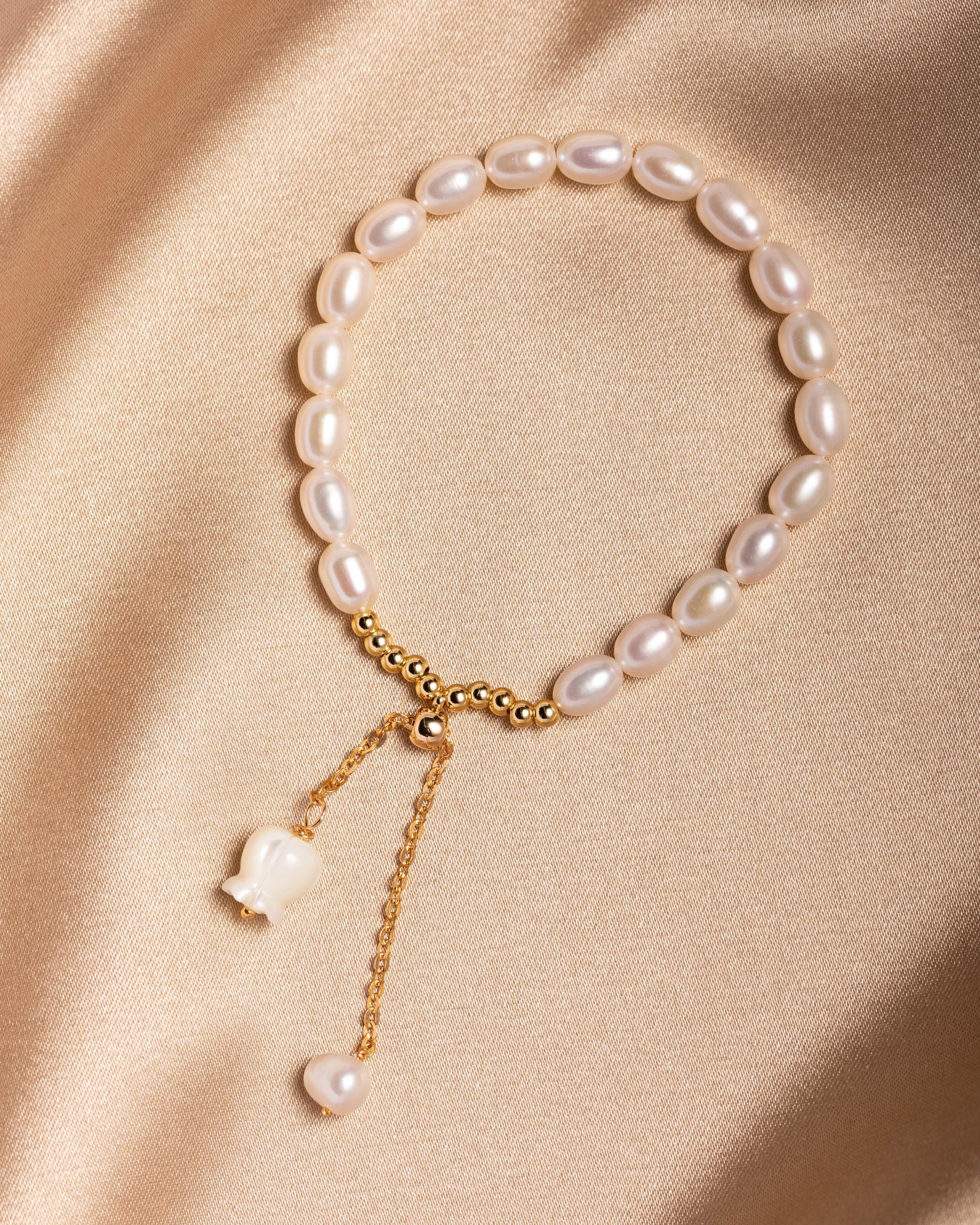 Lily of the Valley Freshwater Pearl Bracelet - saltycandy