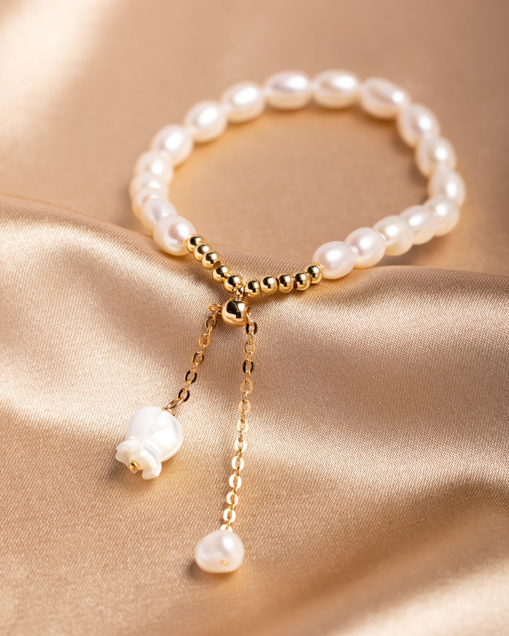 Lily of the Valley Freshwater Pearl Bracelet - saltycandy