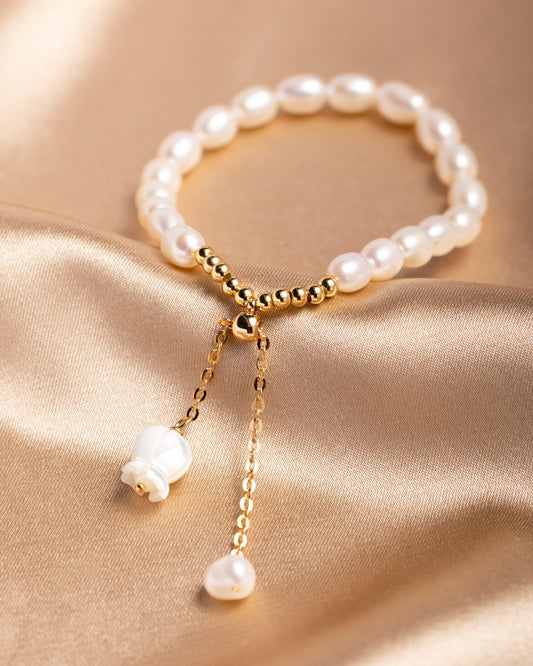 Lily of the Valley Freshwater Pearl Bracelet - saltycandy