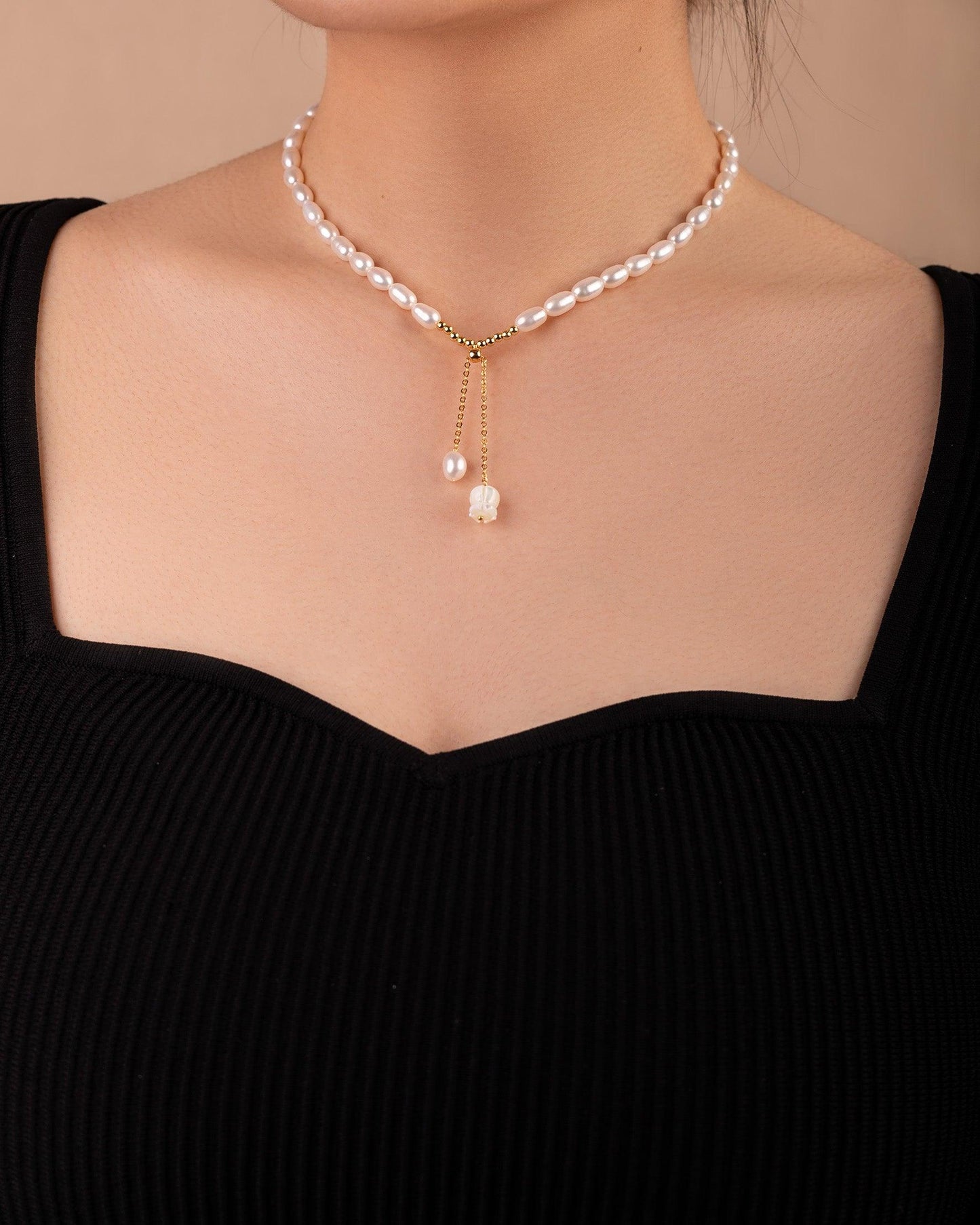 Lily of the Valley Freshwater Pearl Necklace - saltycandy