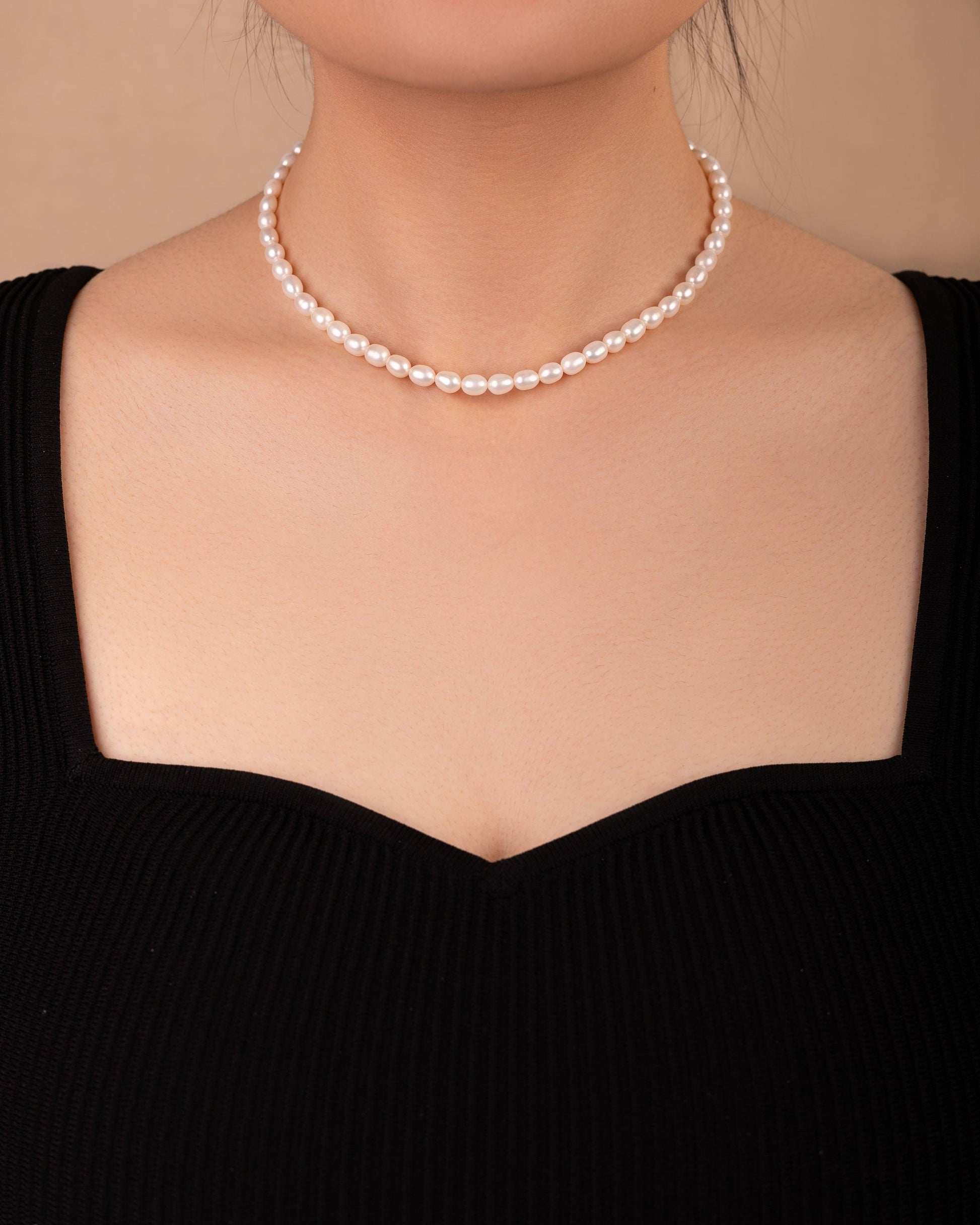 Freshwater Rice Pearl Chocker - saltycandy